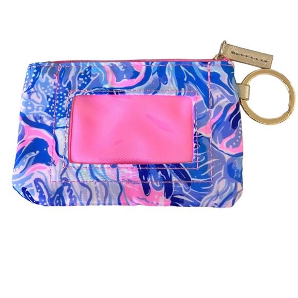 Lilly Pulitzer Shade Seekers Keychain Mini Wallet Zipper Cute Card Holder - Picture 5 of 5
